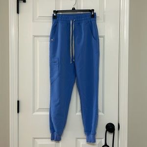 figs high waisted joggers size xxs petite ceil blue